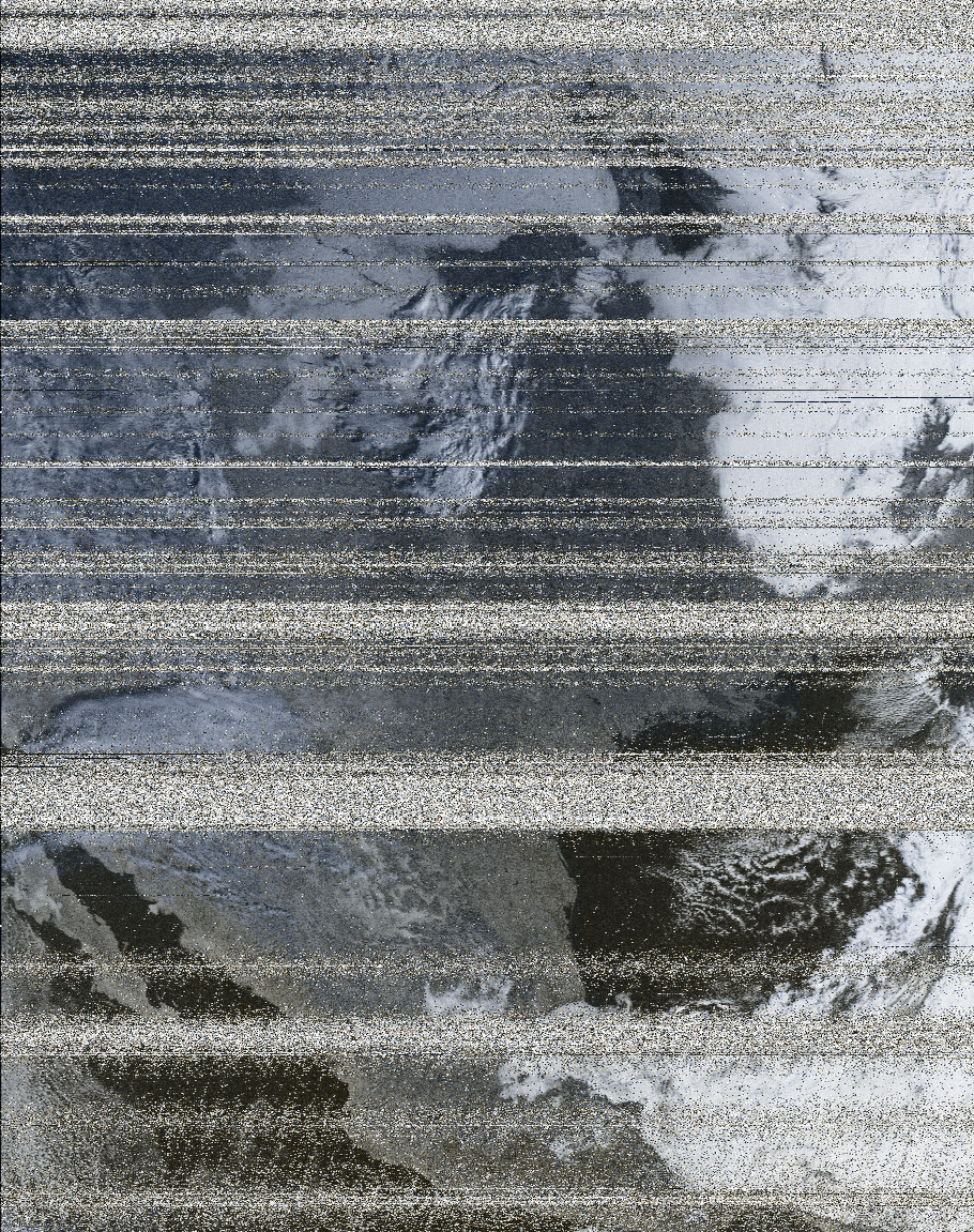 A fuzzy picture of North America from space with the NOAA-19 satellite