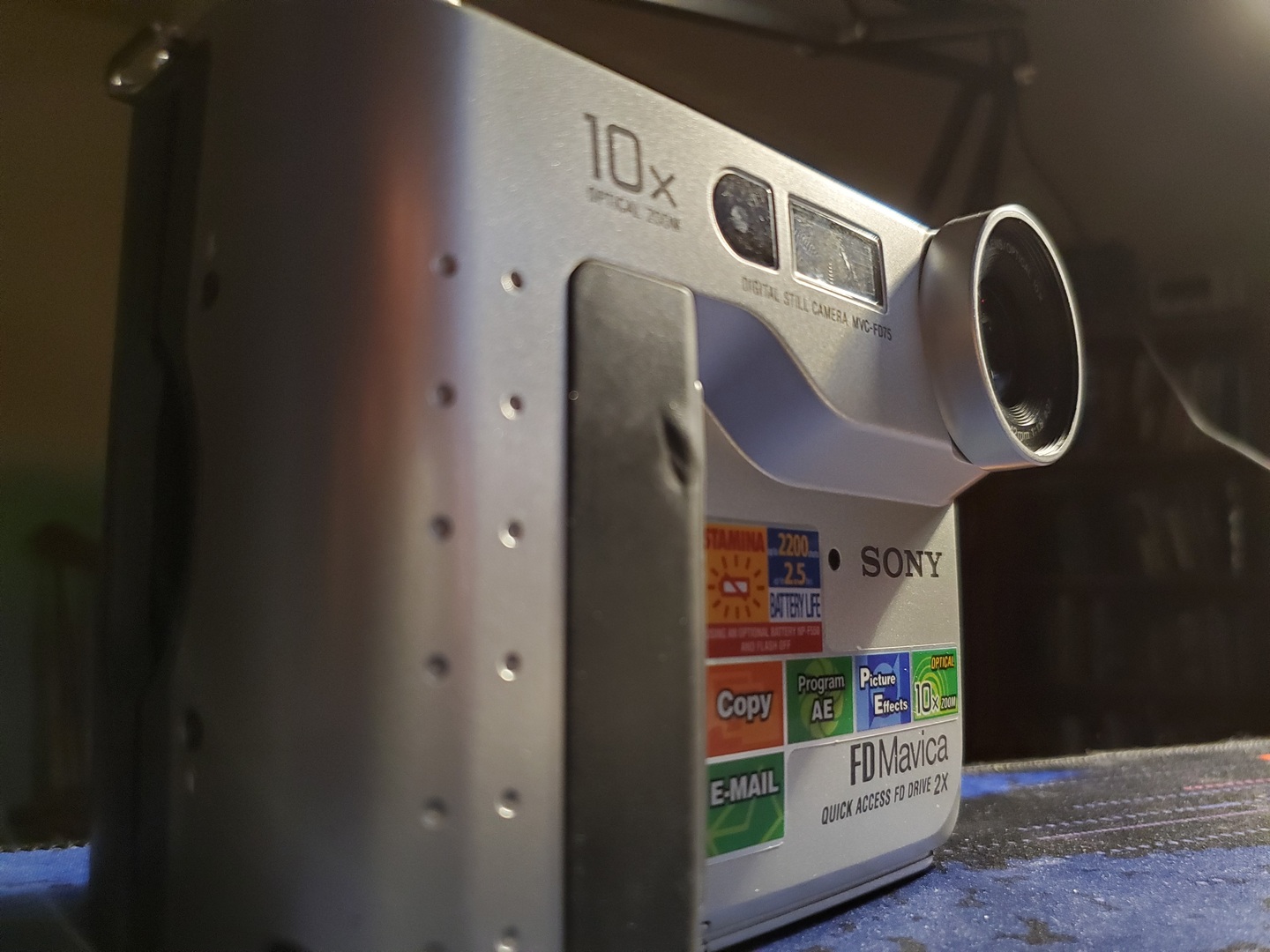 A frontal view of the MVC-FD75 from an angle