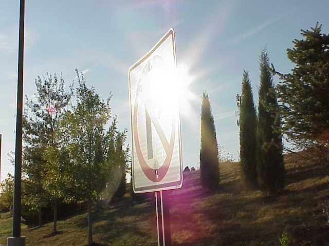 A "No Right Turn" sign taken by the MVC-FD91