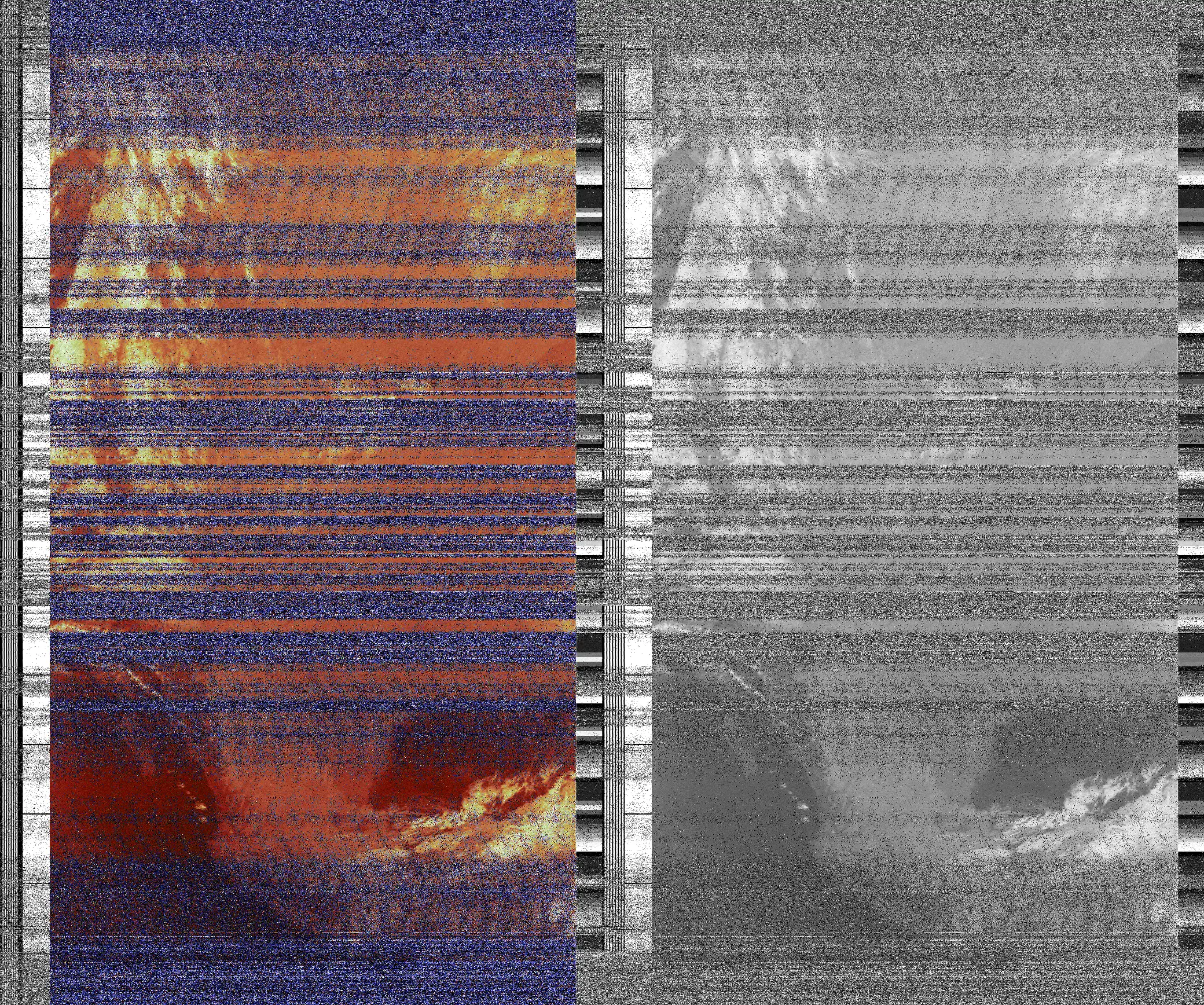 A fuzzy picture of north america in unnatural colors